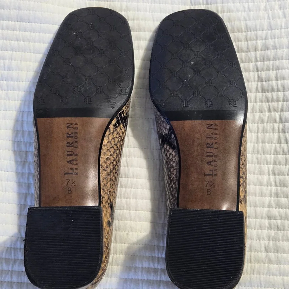 Lauren Ralph Lauren Womens Classic Block Heel Square Toe Pumps Sz 7.5 #WG1186 - Picture 9 of 9